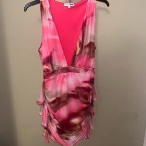 Fashion Nova Pink and Brown Mini Dress